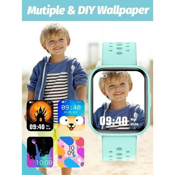 Kids  Modern Mode 20 Sports Modes 5 Games Pedometer Green Smart Watch Oval Shape - Picture 6 of 15